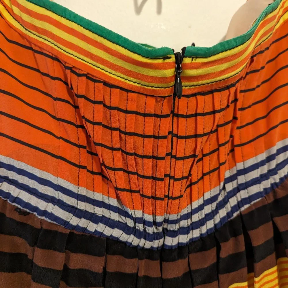 Anthropologie Plenty by Tracy Reese "Striped Stripes" Sleeveless Silk Dress - Picture 8 of 12